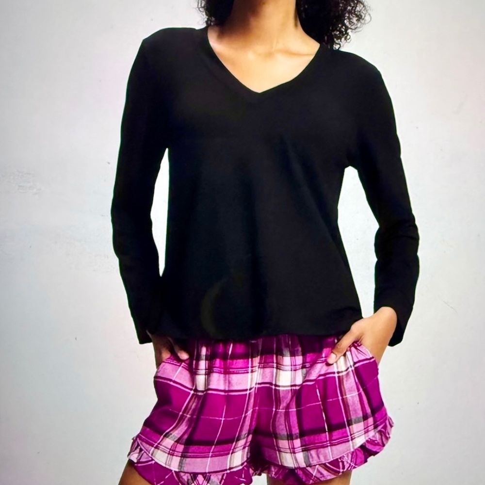 Soma Flannel Long Sleeve Short Set  NWT / XL